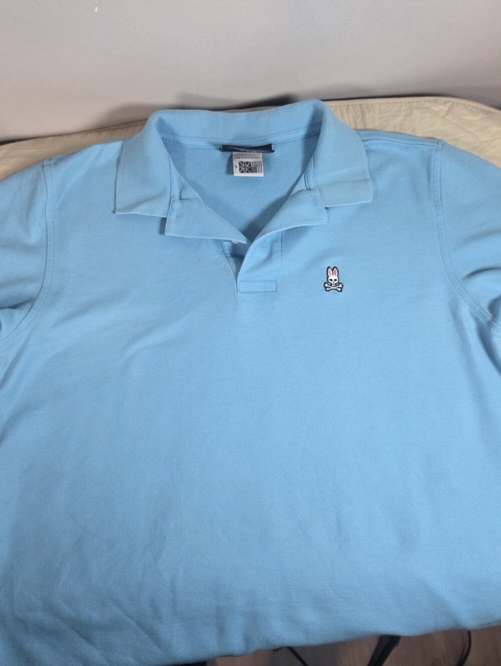 Psycho Bunny Mens Polo Shirt Size 5 / M Light Blue Sky Pima Cotton